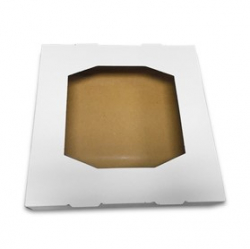 [7200991] Boîte à tarte blanche avec fenêtre en polypro 9"X9"X1.5" - (250 unités)