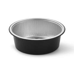 [0044052220 ,Talthi] Round Aluminum Container Black 440mL - (220 units)